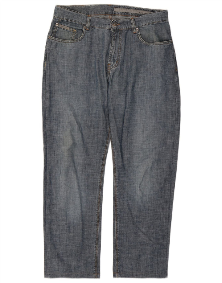 Calvin Klein Womens Straight Jeans W32 L27 Blue Cotton