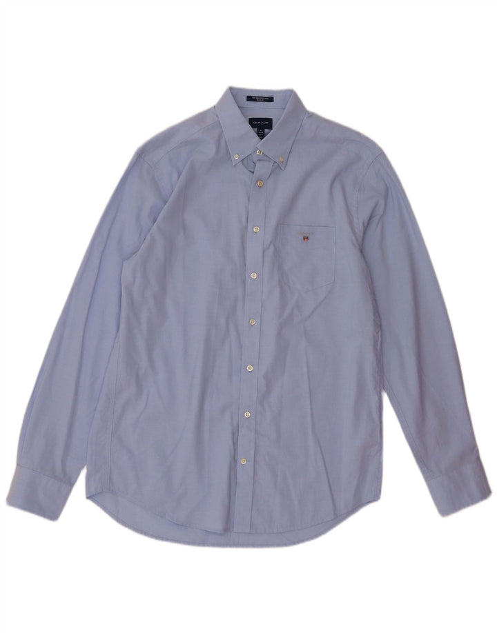 Gant Mens Regular Fit Shirt Size 39/40 15 3/4 Medium Blue Cotton