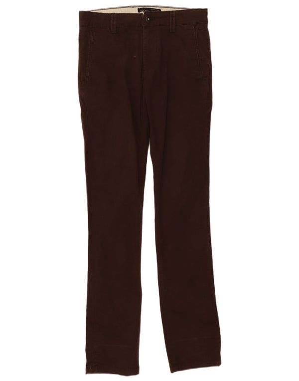 Zara Mens Slim Chino Trousers EU 38 Small W30 L35 Brown Cotton