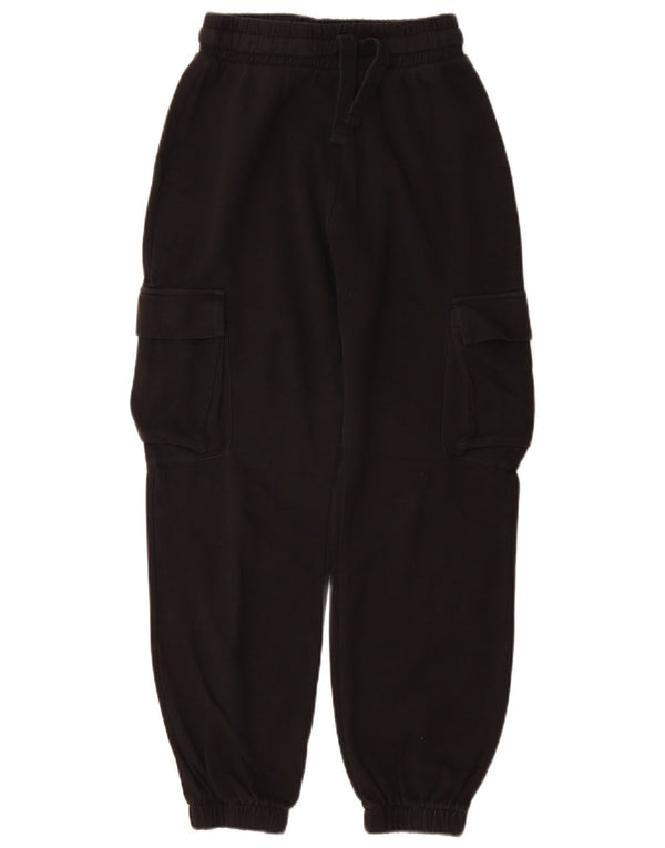 Zara Womens Loose Fit Joggers Cargo Trousers Small W26 L28 Black Cotton