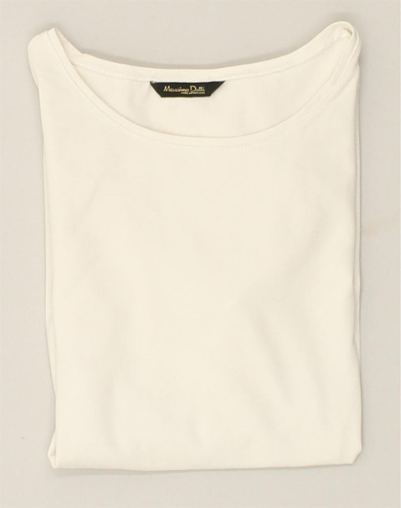 MASSIMO DUTTI Womens T-Shirt Top UK 12 Medium White | Vintage Massimo Dutti | Thrift | Second-Hand Massimo Dutti | Used Clothing | Messina Hembry 