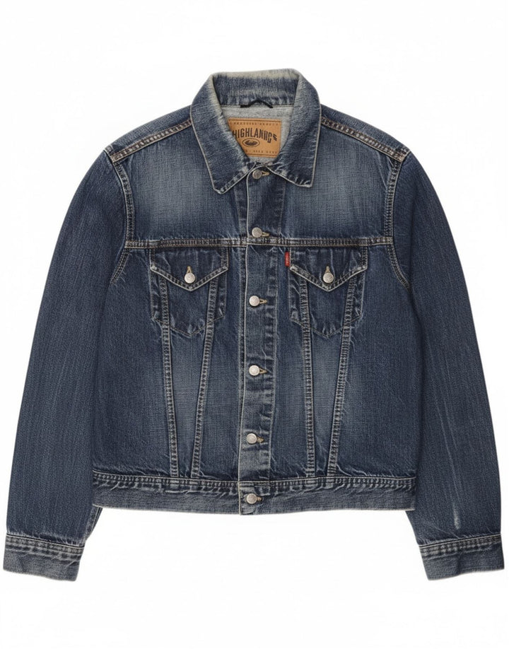 Highland Mens Denim Jacket UK 40 Large Blue