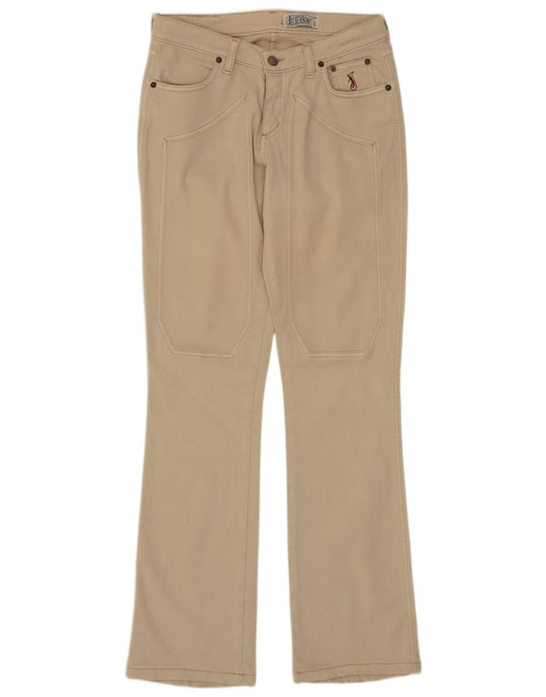 JECKERSON Womens Bootcut Jeans W29 L31 Beige Cotton