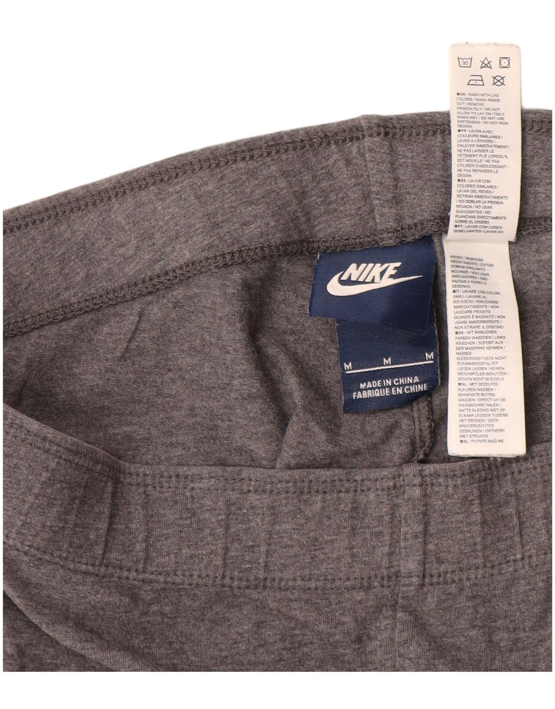 Nike Womens Graphic Leggings UK 12 Medium  Grey Cotton