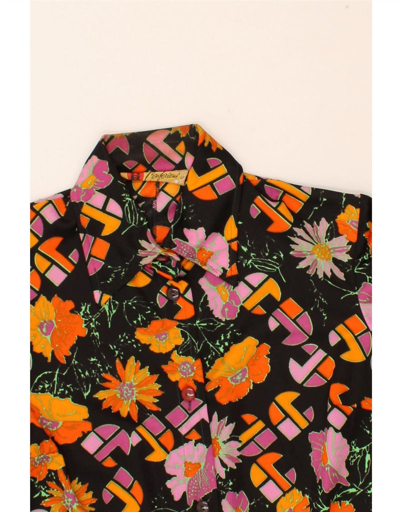 CONFEZIONI Womens Shirt IT 48 XL Black Floral Vintage Confezioni and Second-Hand Confezioni from Messina Hembry 