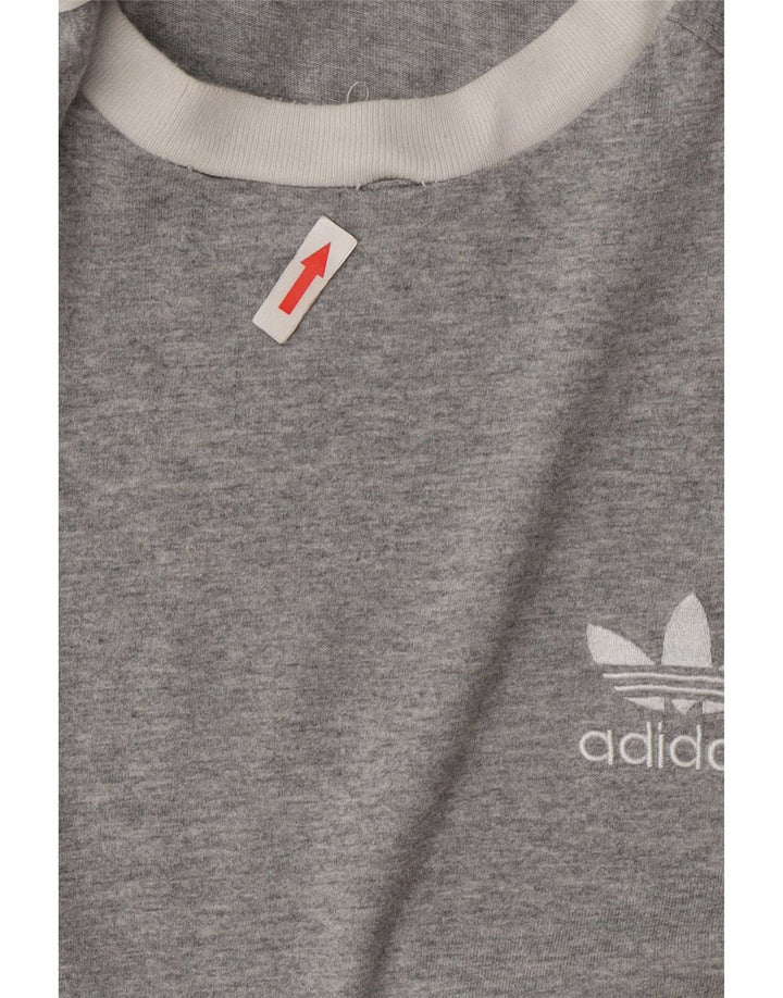 Adidas Mens T-Shirt Top Medium Grey Flecked Cotton