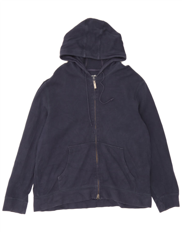 EDDIE BAUER Mens Zip Hoodie Sweater XL Navy Blue Cotton Vintage Eddie Bauer and Second-Hand Eddie Bauer from Messina Hembry 