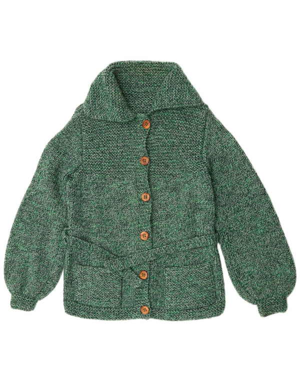 Vintage Womens Cardigan Sweater UK 14 Medium Green Flecked