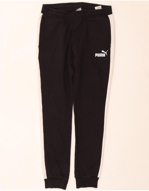Puma Mens Tracksuit Trousers Joggers Medium  Black Colourblock Cotton