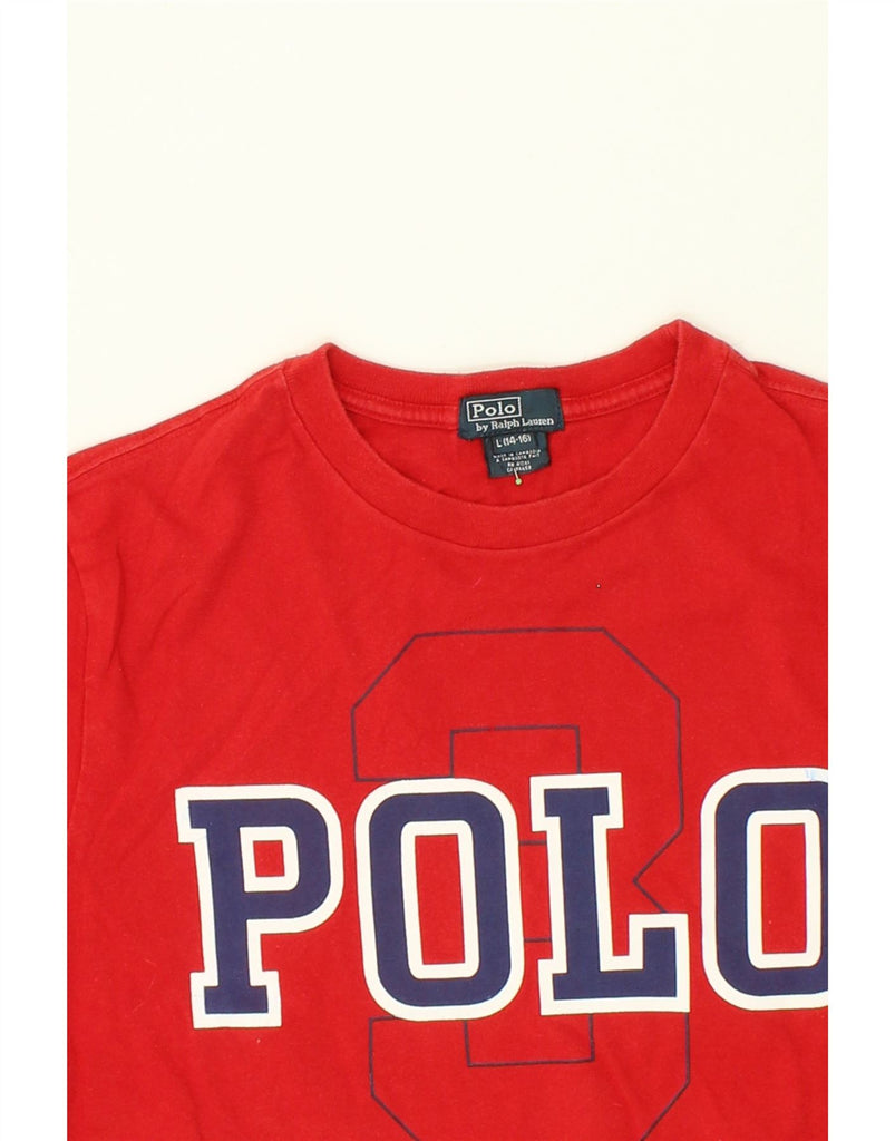 POLO RALPH LAUREN Boys Graphic T-Shirt Top 14-15 Years Large Red Cotton | Vintage Polo Ralph Lauren | Thrift | Second-Hand Polo Ralph Lauren | Used Clothing | Messina Hembry 