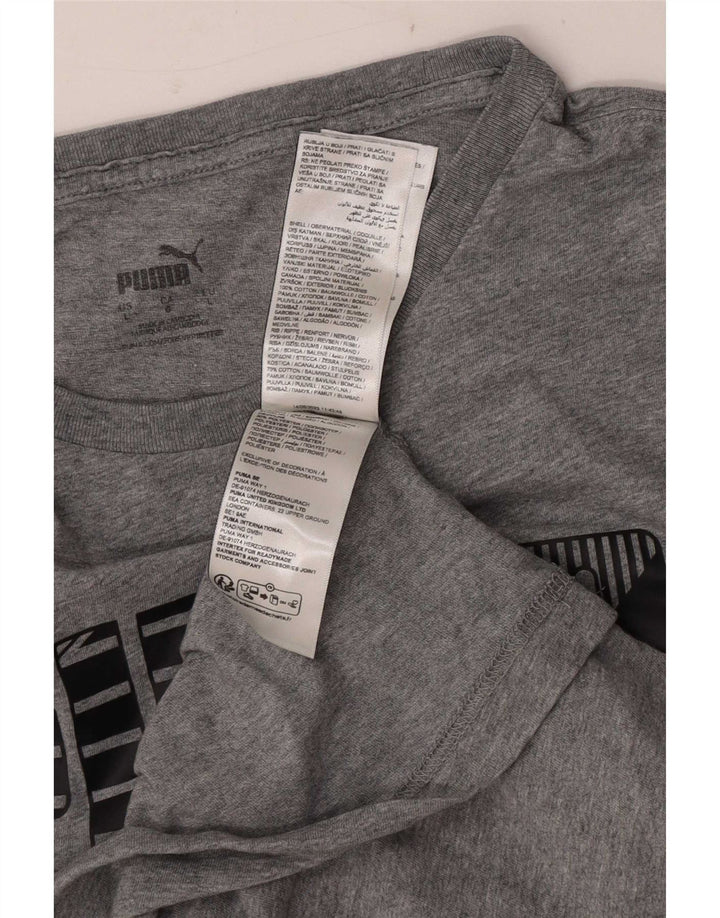 Puma Mens Graphic T-Shirt Top Large Grey Cotton