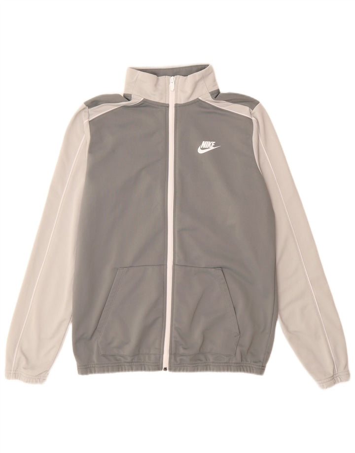 Nike Boys Tracksuit Top Jacket 13-14 Years XL Grey Polyester