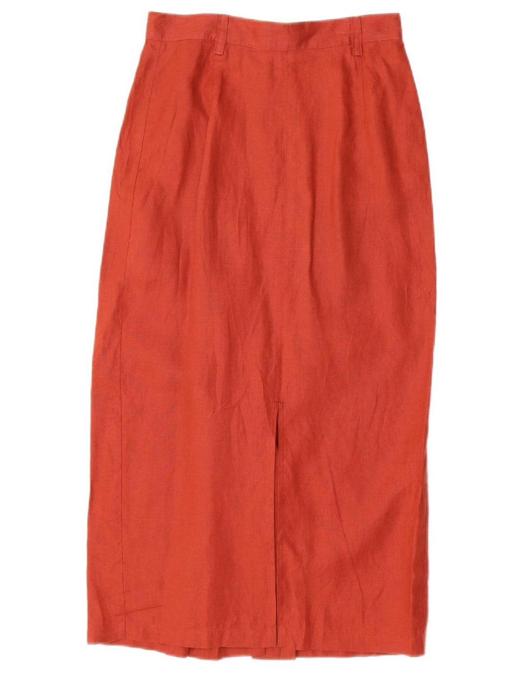 BENETTON Womens Midrise Midi Skirt IT 44 Medium W26 Red Linen