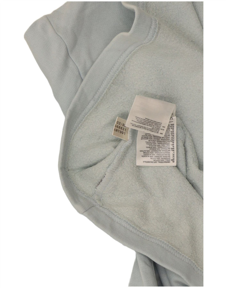 Adidas Mens Zip Neck Top Long Sleeve Medium Blue Cotton