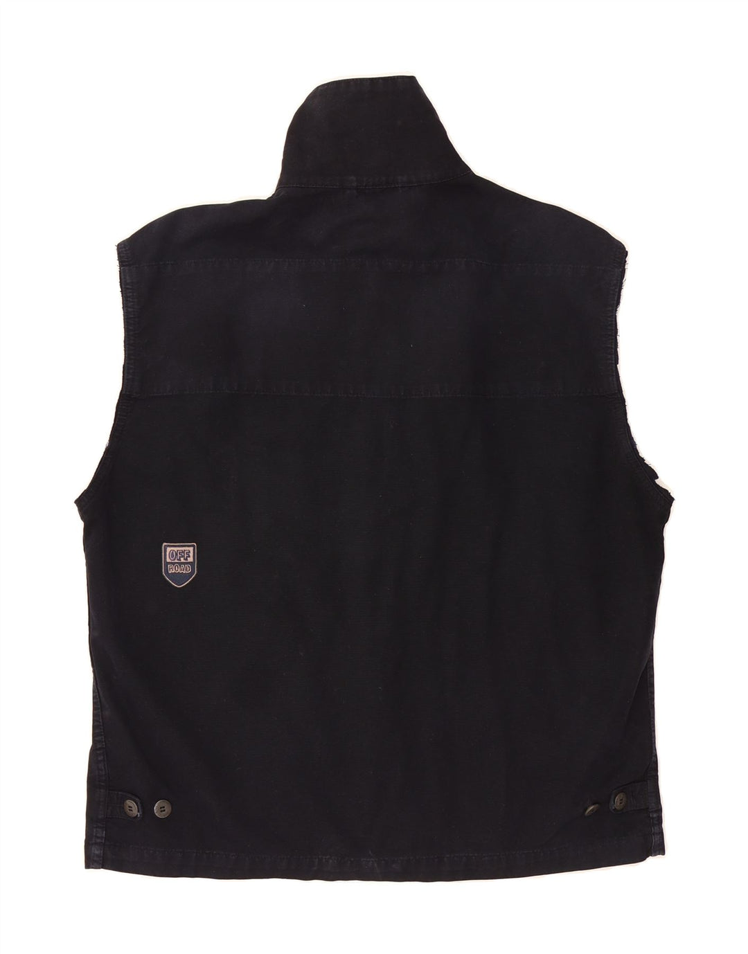 MURPHY & NYE Mens Gilet UK 40 Large Navy Blue Cotton Vintage Murphy & Nye and Second-Hand Murphy & Nye from Messina Hembry 