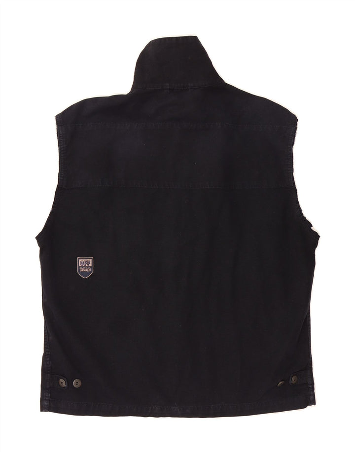 MURPHY & NYE Mens Gilet UK 40 Large Navy Blue Cotton Vintage Murphy & Nye and Second-Hand Murphy & Nye from Messina Hembry 