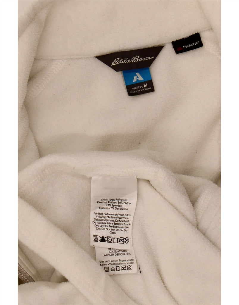 EDDIE BAUER Womens Fleece Jacket UK 12 Medium White Polyester Vintage Eddie Bauer and Second-Hand Eddie Bauer from Messina Hembry 