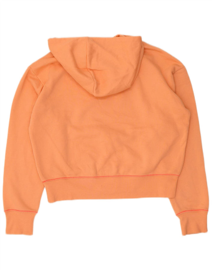 Champion Womens Graphic Oversized Hoodie Jumper UK 14 Medium Orange