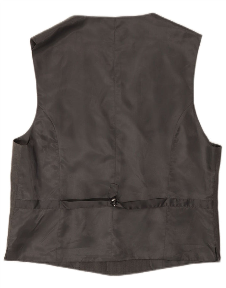 Benetton Mens Waistcoat IT 54 XL Grey Wool
