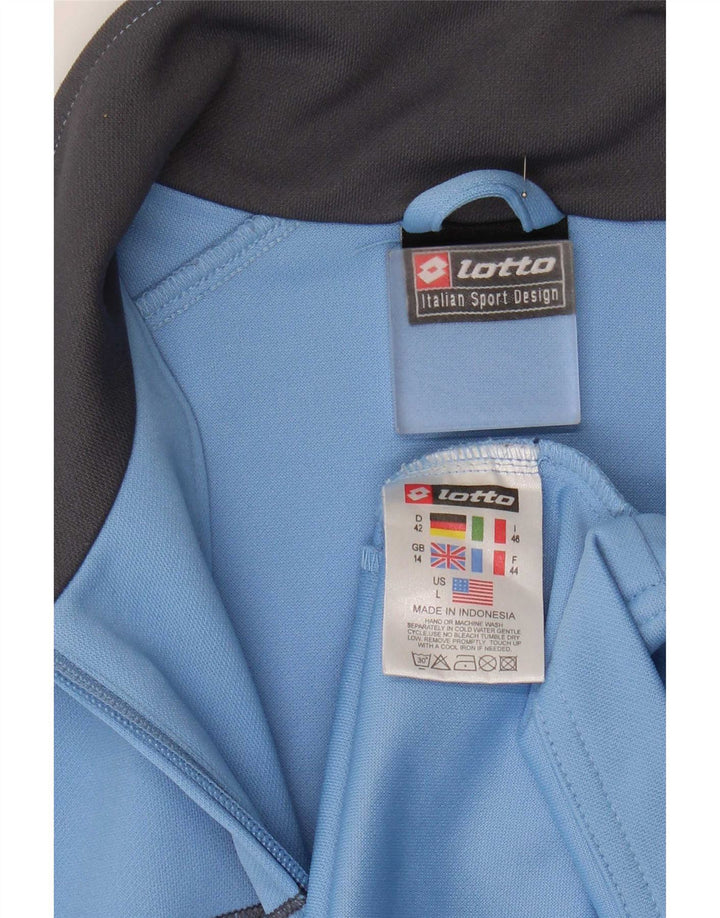 Lotto Womens Tracksuit Top Jacket UK 14 Large Blue Polyester