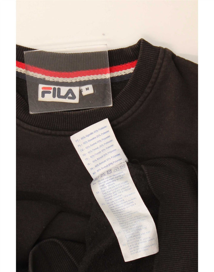 Fila Mens Graphic Sweatshirt Jumper Medium Black Cotton