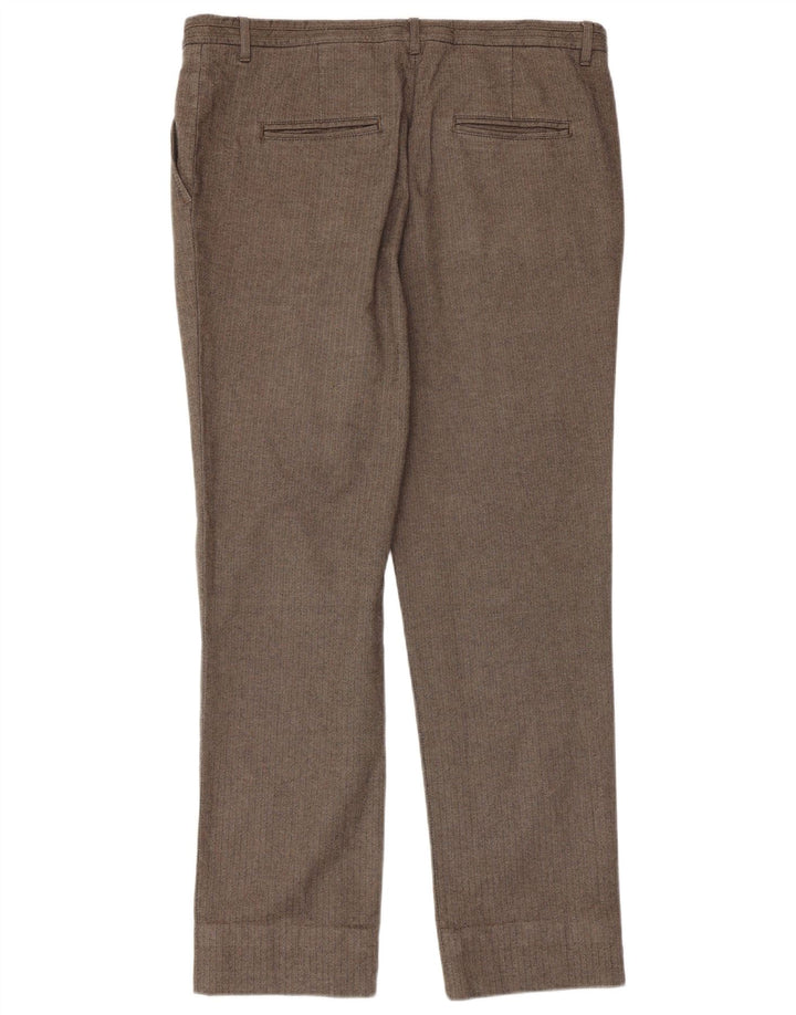 Zara Mens Straight Suit Trousers W36 L31  Grey Herringbone Cotton