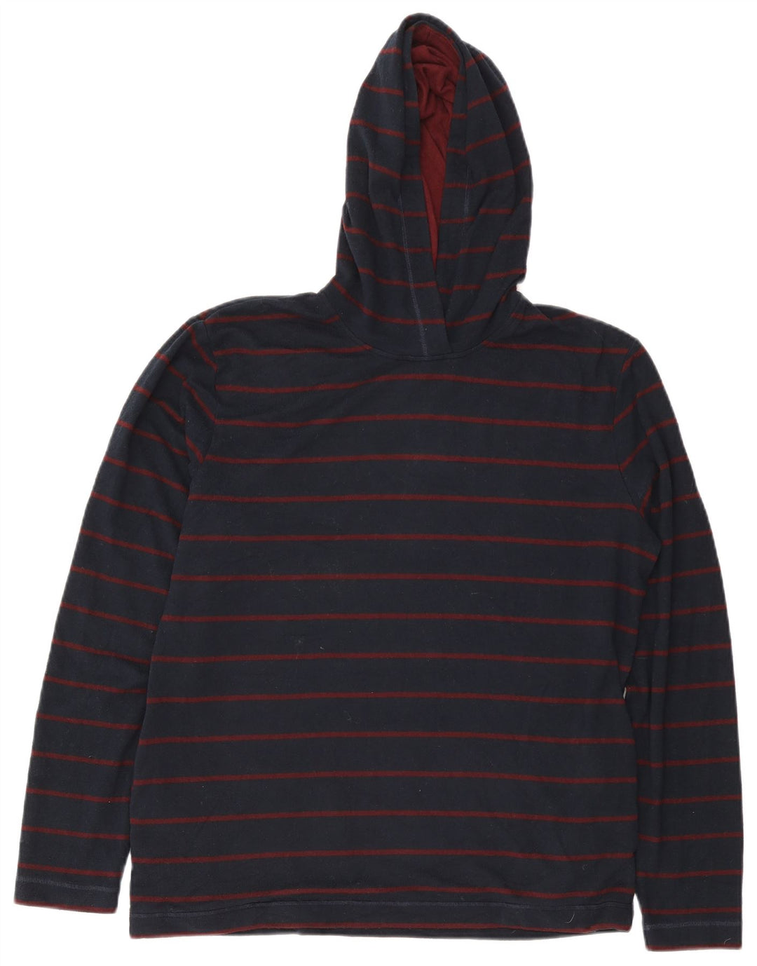 Marks & Spencer Mens Hooded Top Long Sleeve Large Navy Blue Striped