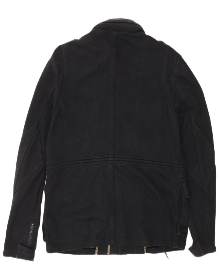 DKNY Mens Military Jacket UK 38 Medium Black Cotton