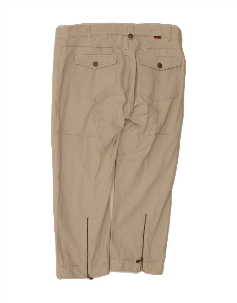 SLAM Womens Straight Cropped Trousers IT 48 XL W36 L23 Off White Cotton Vintage Slam and Second-Hand Slam from Messina Hembry 