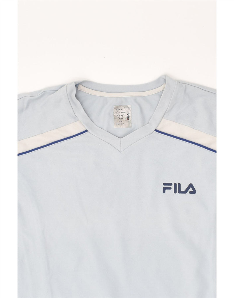 FILA Mens T-Shirt Top Small Blue Nylon | Vintage Fila | Thrift | Second-Hand Fila | Used Clothing | Messina Hembry 