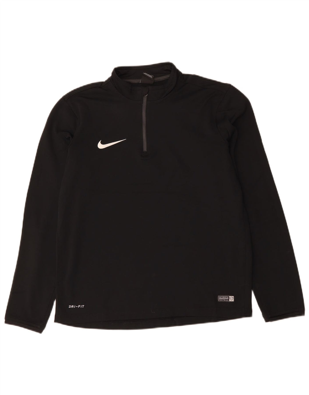 NIKE Mens Dri Fit Zip Neck Pullover Tracksuit Top Medium Black Polyester