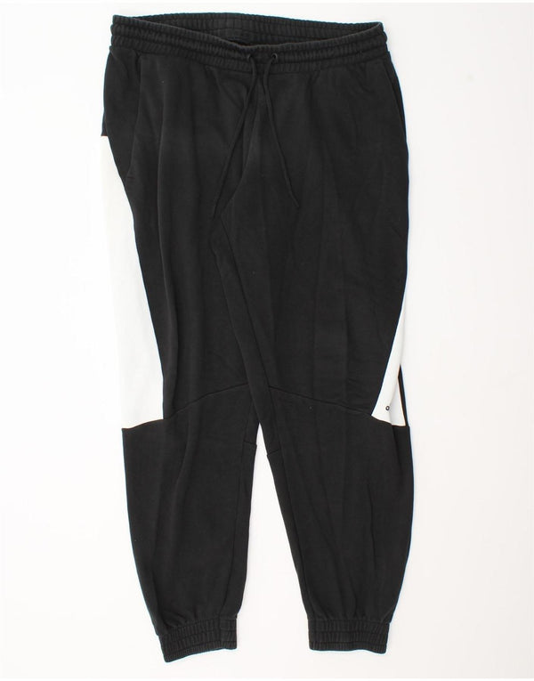Adidas Mens Tracksuit Trousers Joggers XL Black Colourblock Cotton