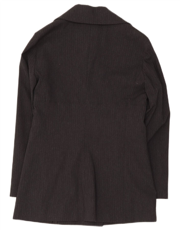 Terranova Womens Pea Coat UK 10 Small Black Striped Viscose