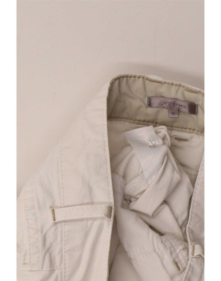 John Lewis Womens Bermuda Shorts UK 14 Large W32 White Cotton