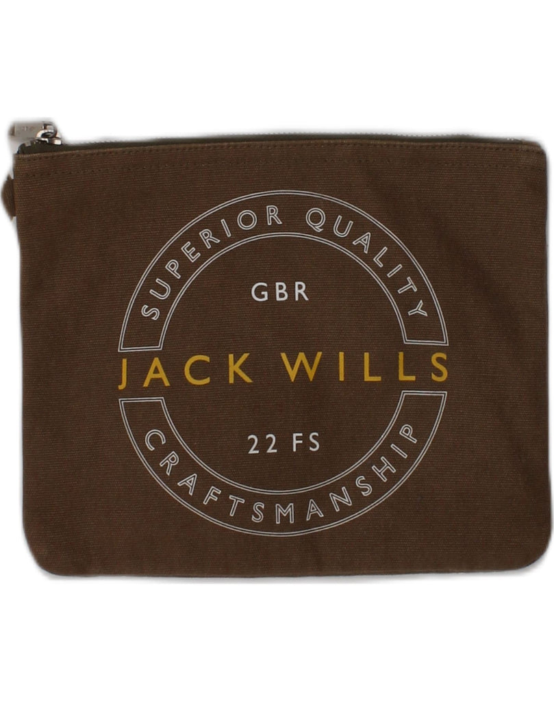 JACK WILLS Mens Graphic Pouch Bag One Size Brown Cotton | Vintage Jack Wills | Thrift | Second-Hand Jack Wills | Used Clothing | Messina Hembry 