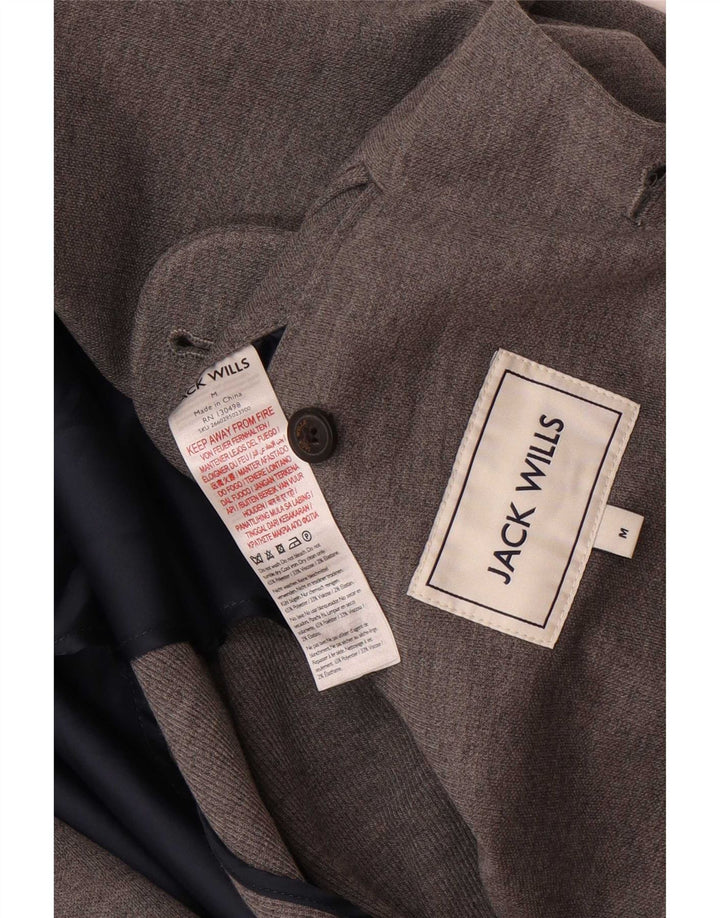 Jack Wills Mens 2 Button Blazer Jacket UK 38 Medium Grey Polyester Classic