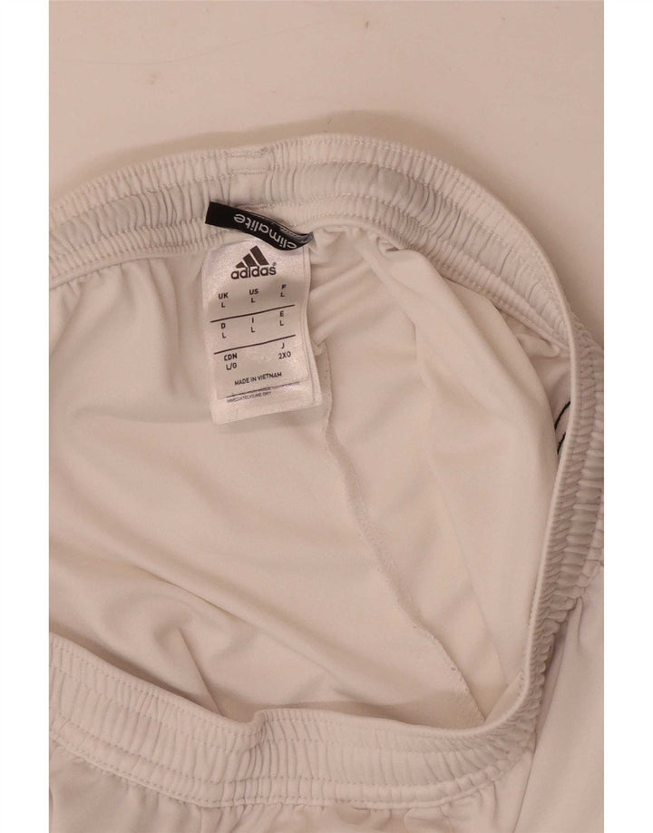 Adidas Mens Climalite Sport Shorts Large White Colourblock Polyester