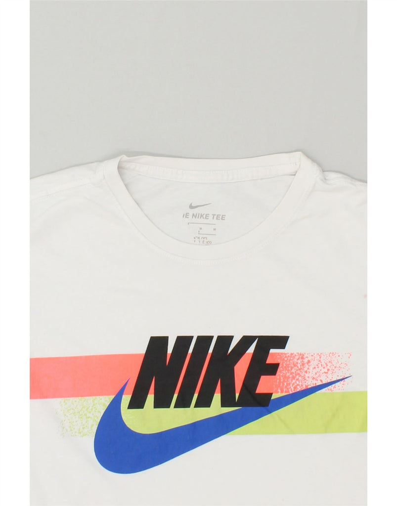 NIKE Mens Graphic T-Shirt Top Medium White Cotton | Vintage Nike | Thrift | Second-Hand Nike | Used Clothing | Messina Hembry 