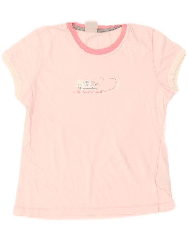 Champion Womens Heritage Classics Graphic T-Shirt Top UK 12 Medium Pink
