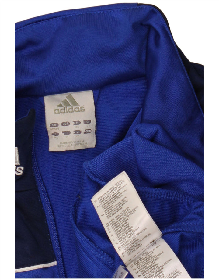 Adidas Mens Tracksuit Top Jacket UK 42/44 Large Blue Colourblock Polyester