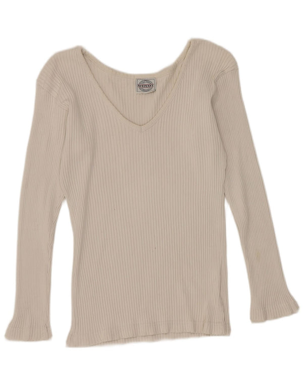 Newpenny Womens Top Long Sleeve UK 12 Medium  White