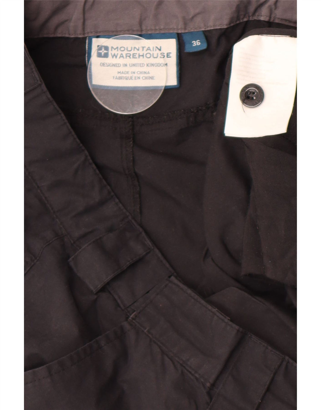 Mountain Warehouse Mens Straight Cargo Trousers W36 L31 Black Polyester