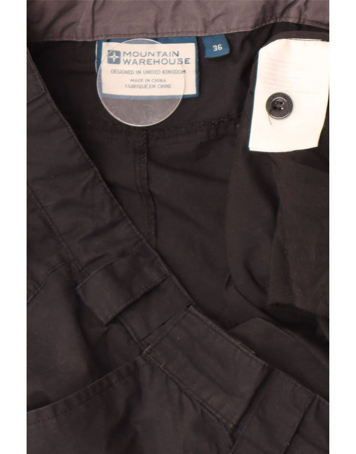 Mountain Warehouse Mens Straight Cargo Trousers W36 L31 Black Polyester