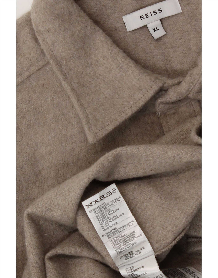 Reiss Mens Overshirt Shirt XL Grey Acrylic