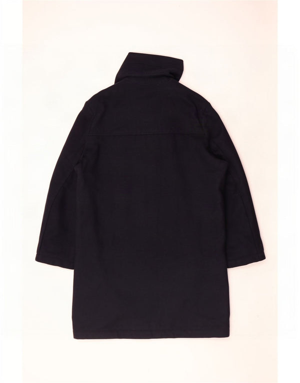 Vintage Mens Hooded Duffle Coat IT 52/54 Large Navy Blue Wool