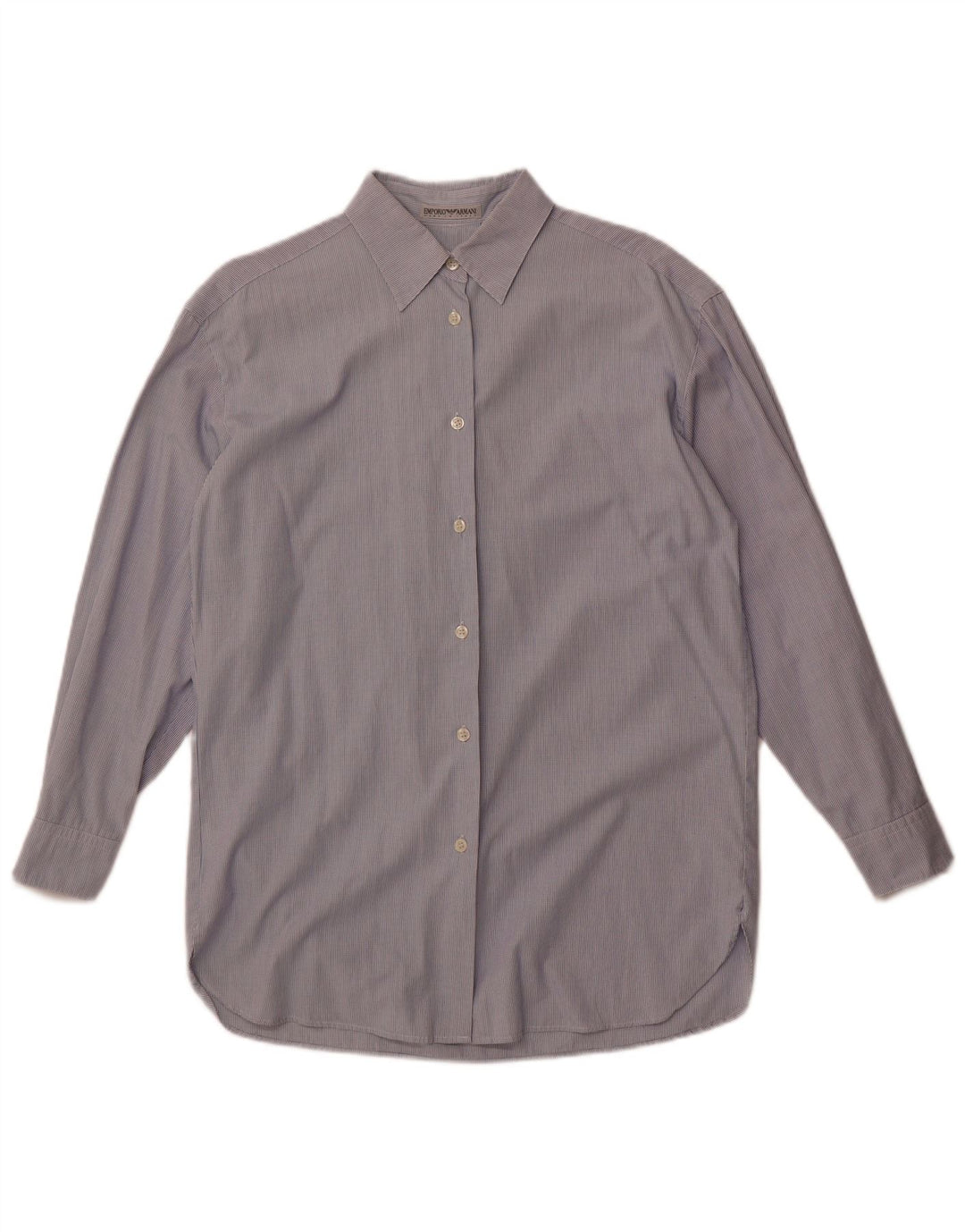 Emporio Armani Womens Shirt IT 42 Medium Blue Check Cotton