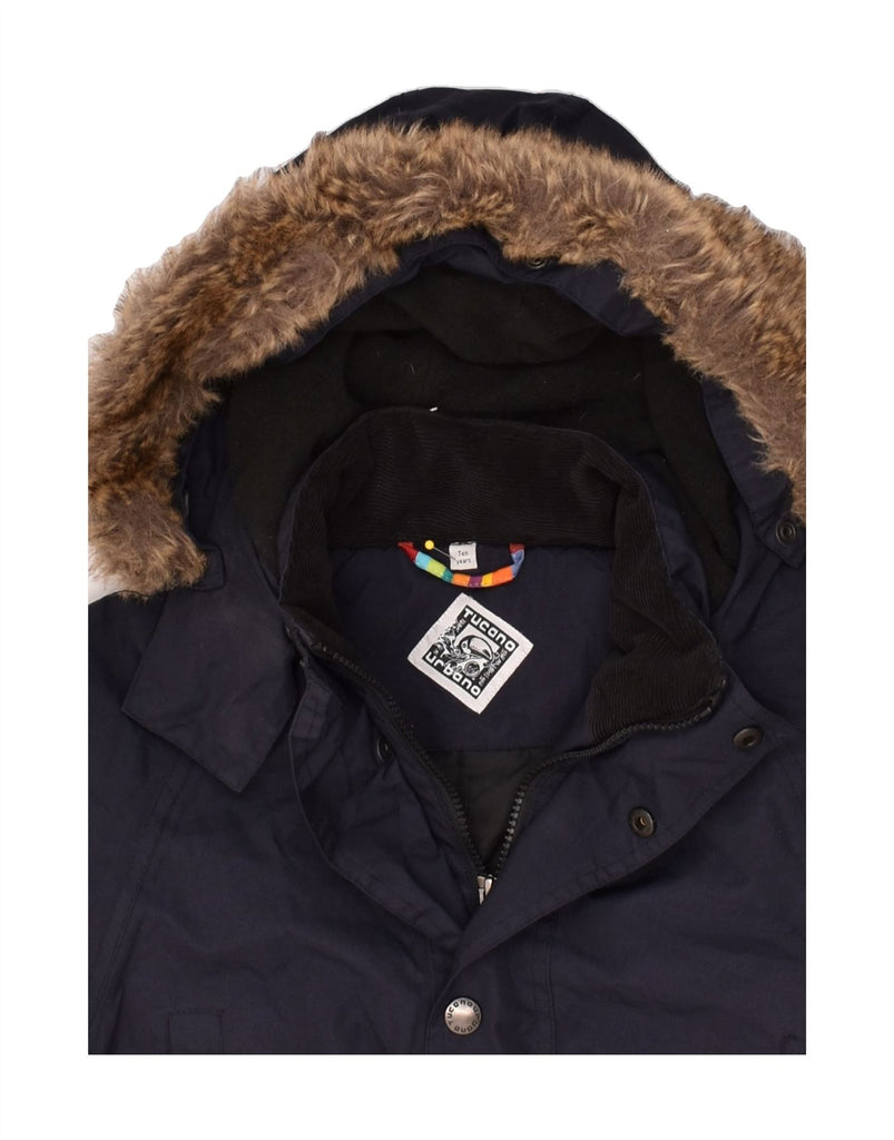 TUCANO URBANO Boys Hooded Windbreaker Jacket 9-10 Years Navy Blue | Vintage Tucano Urbano | Thrift | Second-Hand Tucano Urbano | Used Clothing | Messina Hembry 