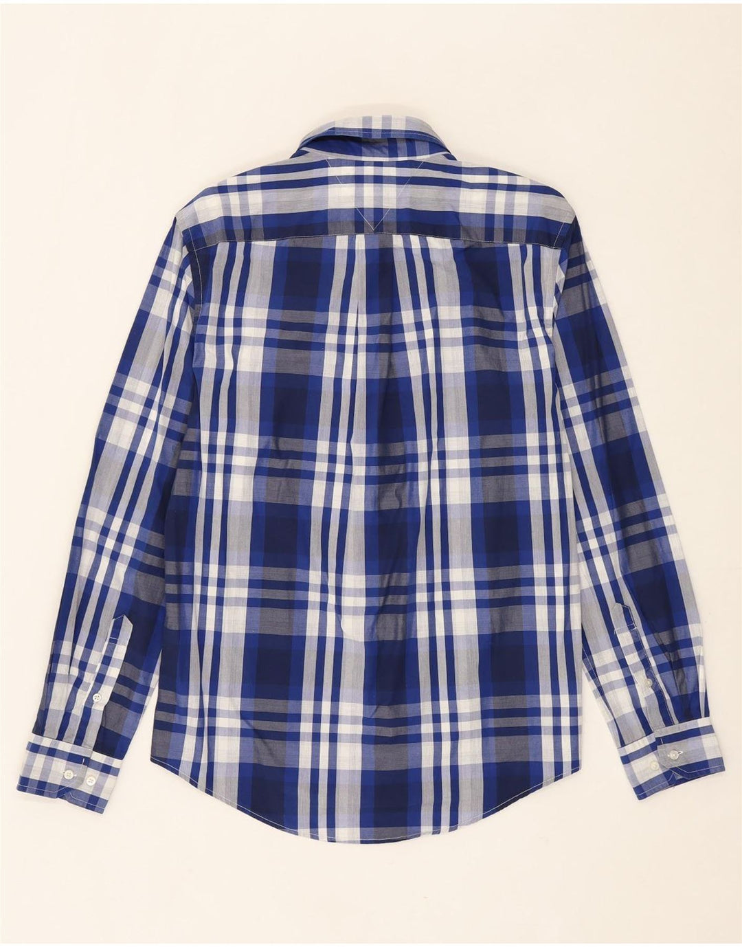 TOMMY HILFIGER Mens Shirt Medium Blue Check Cotton Vintage Tommy Hilfiger and Second-Hand Tommy Hilfiger from Messina Hembry 