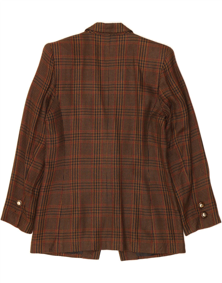 KASPER Womens Longline Blazer Jacket US 6 Medium Brown Houndstooth Vintage Kasper and Second-Hand Kasper from Messina Hembry 