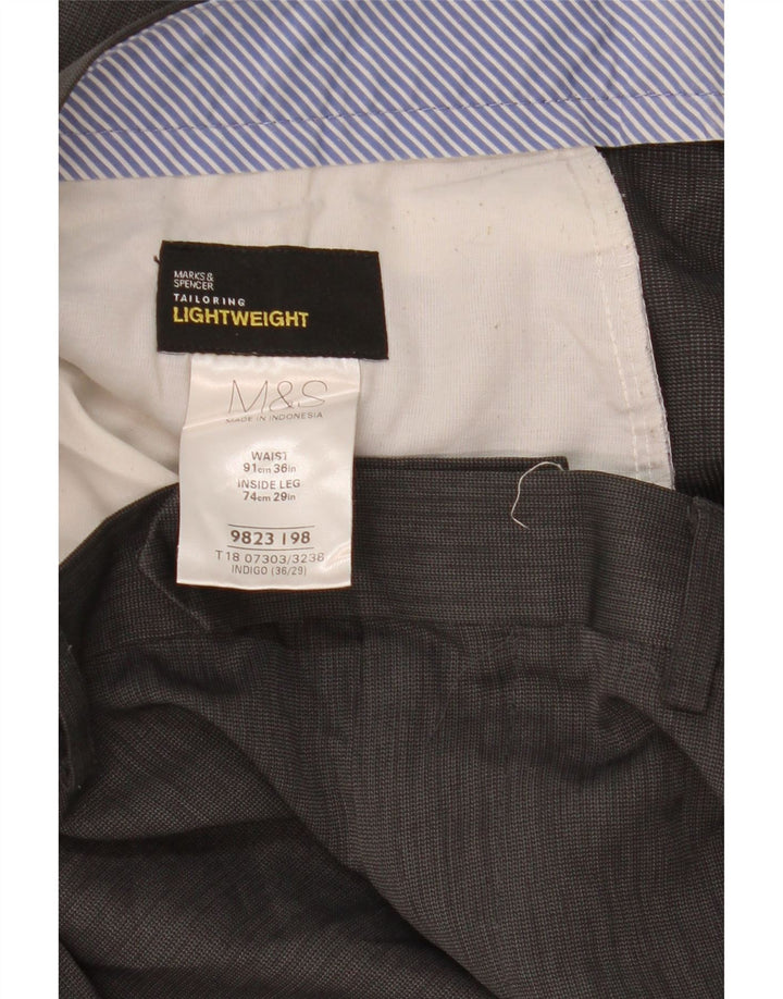Marks & Spencer Mens Tailored Fit Straight Suit Trousers W36 L29 Grey